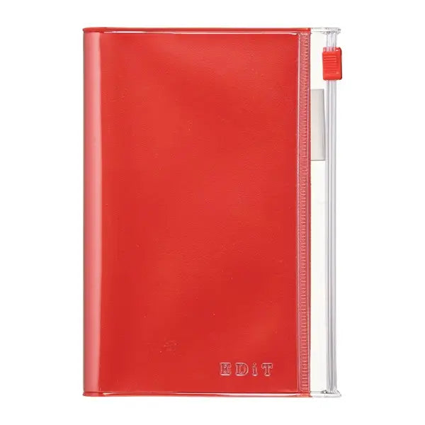 Grid Notebook by EDiT with PVC Cover, Strawberry Red