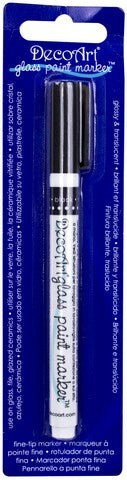 DecoArt Glass Paint Marker, Black, 1mm