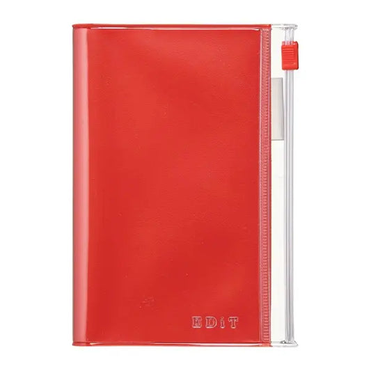 Grid Notebook by EDiT with PVC Cover, Strawberry Red