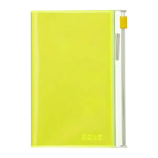 Grid Notebook by EDiT with PVC Cover, Neon Yellow