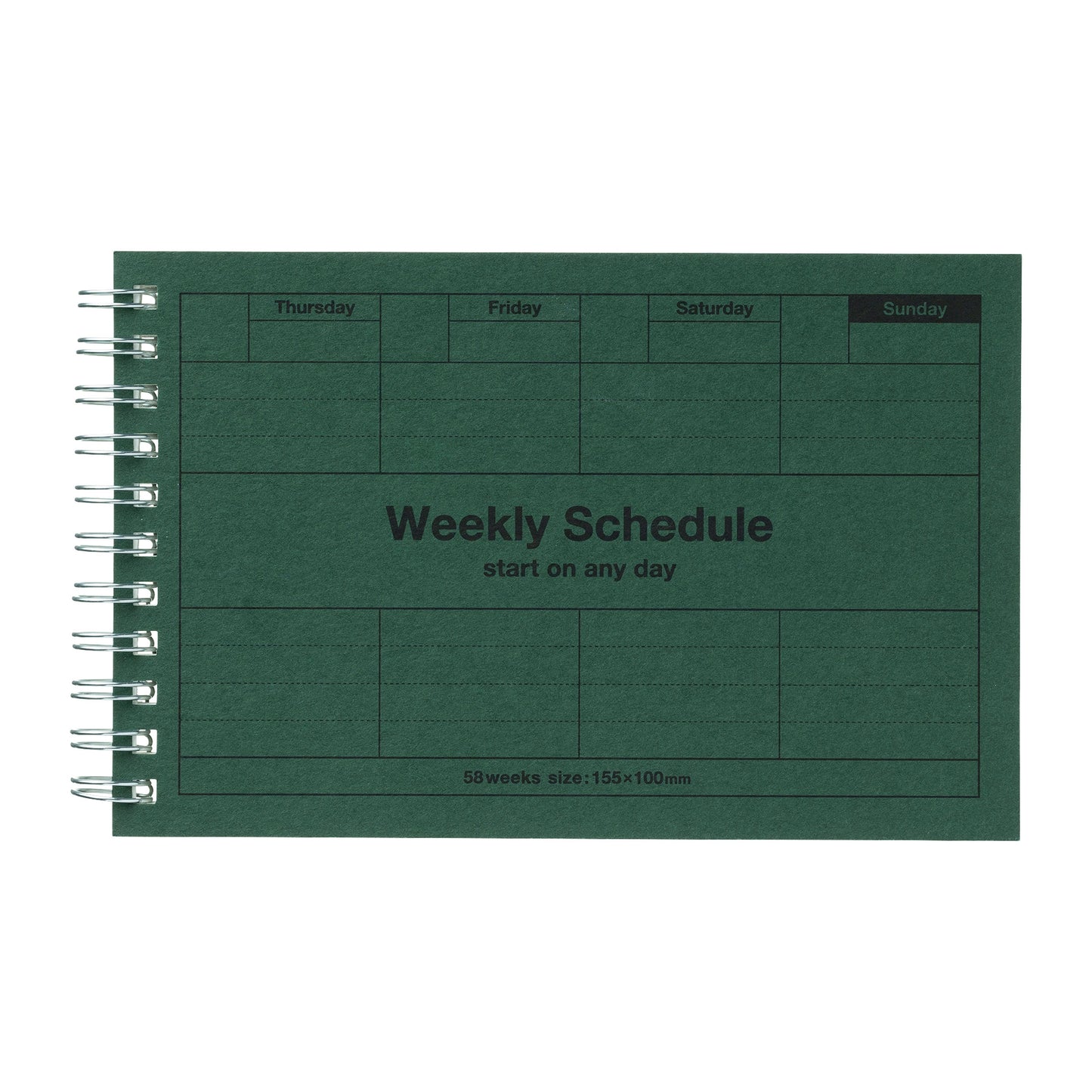 Dayfree Weekly Schedule, Dark Green