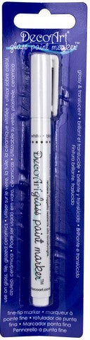 DecoArt Glass Paint Marker, White, 1mm