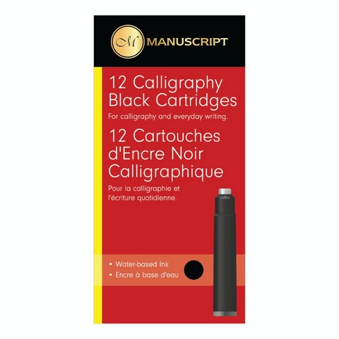 Manuscript Ink Cartridges, Black, Pack of 12