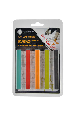 Manuscript Lettering Pencil Flat, Mixed-Color Lead Refill Set
