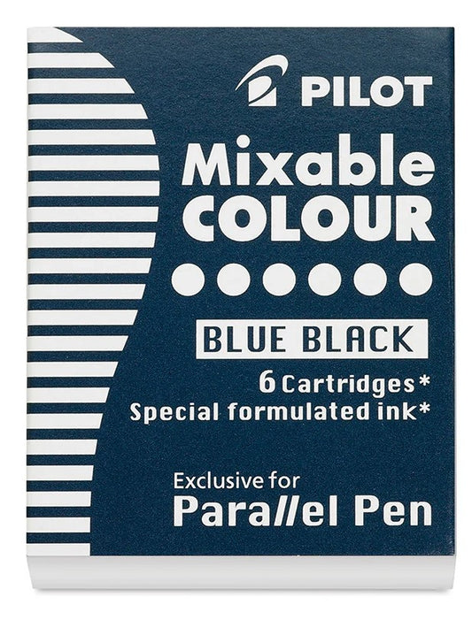 Pilot Parallel Pen Cartridges, pack of 6 Blue/Black