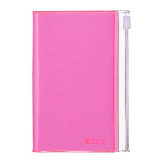 Grid Notebook by EDiT with PVC Cover, Neon Pink