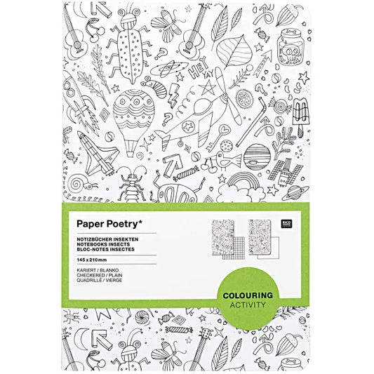 Notebooks by Paper Poetry, Pack of 2, Insect Notebooks